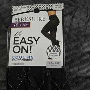 Textured tights with gold shimmer design